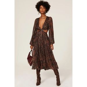 Rococo Sand Brown Zebra Cutout Dress Small S